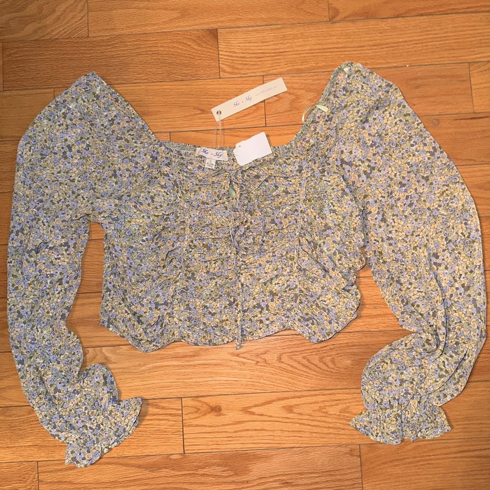 Long sleeved floral blouse